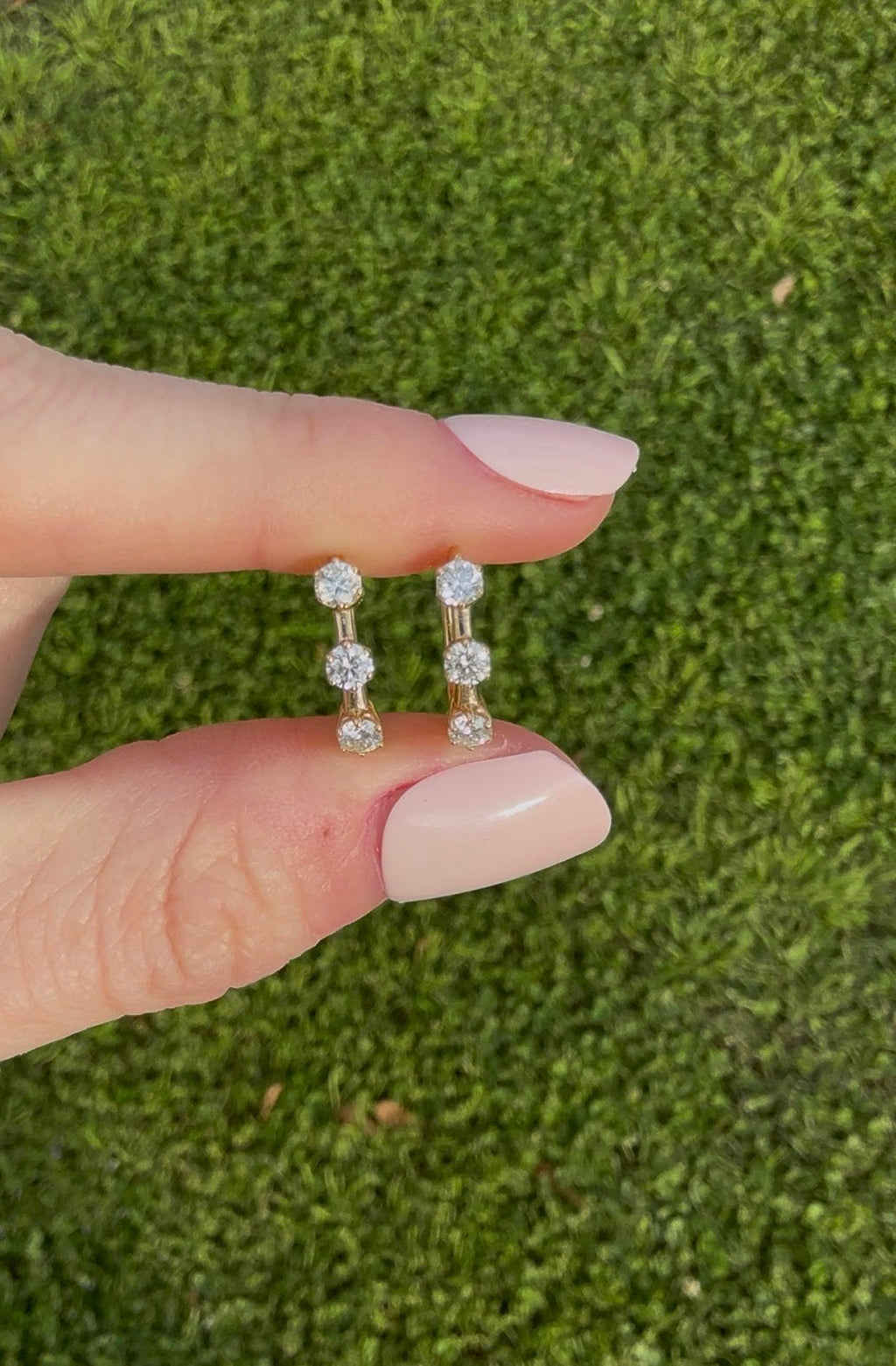 3-stone Diamond Huggies