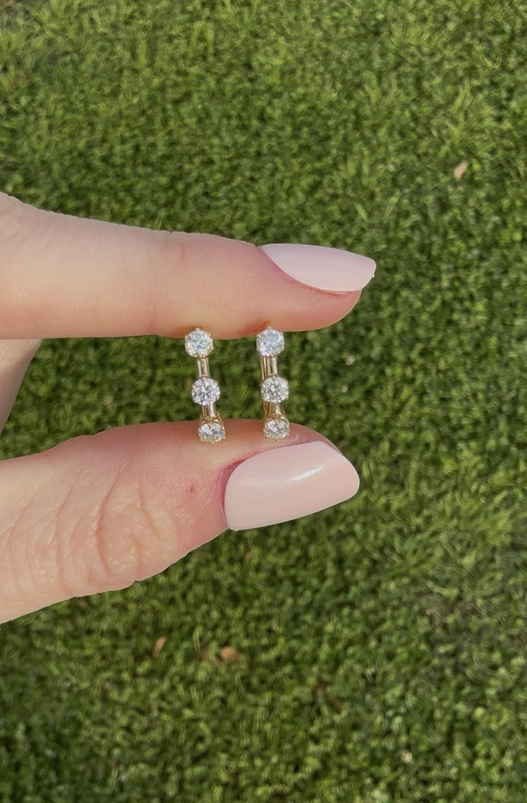 3-stone Diamond Huggies