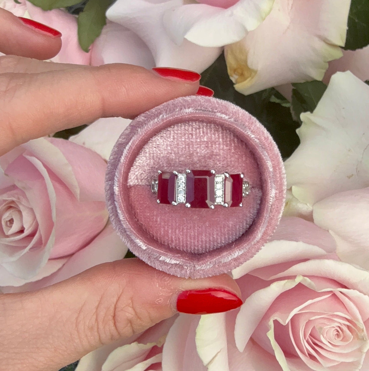 Vintage 3-stone Ruby Ring