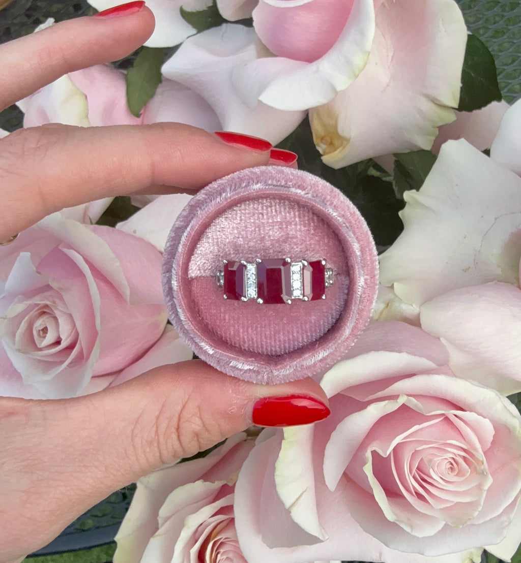 Vintage 3-stone Ruby Ring