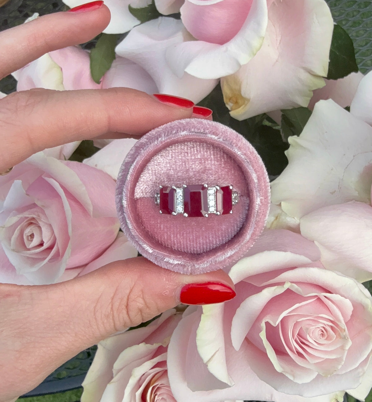 Vintage 3-stone Ruby Ring