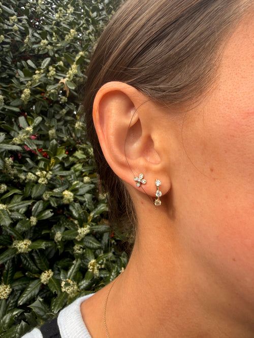 Diamond Flower Studs
