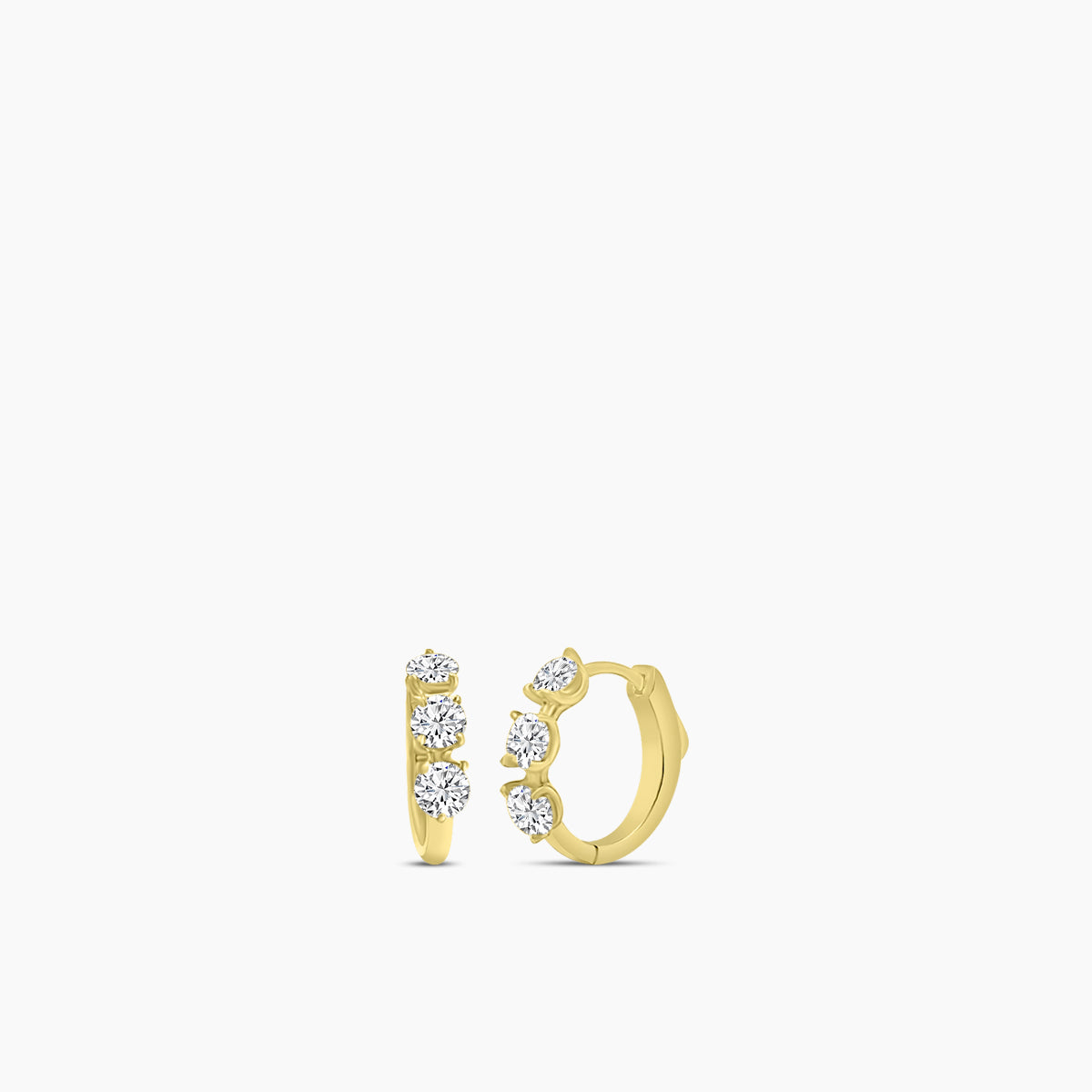 3-stone Diamond Huggies